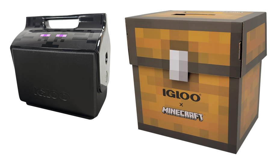 Ecommerce packaging for a limited-edition Igloo Minecraft cooler